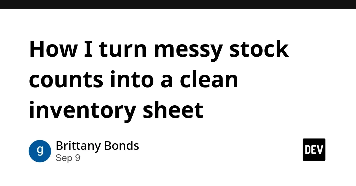 Freelance Inventory Data Cleanup & Organization