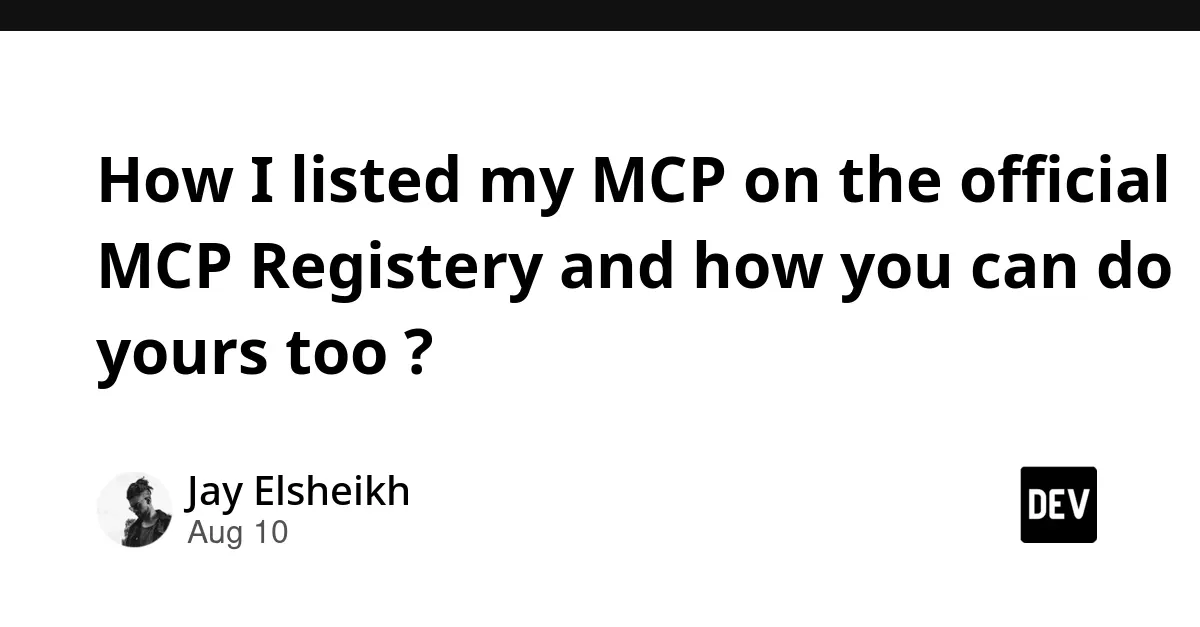 Developing and Listing MCP Servers on the Official Registry