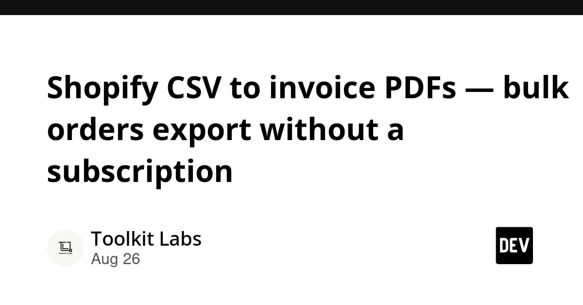 Selling Shopify CSV to PDF Invoice CLI Tool