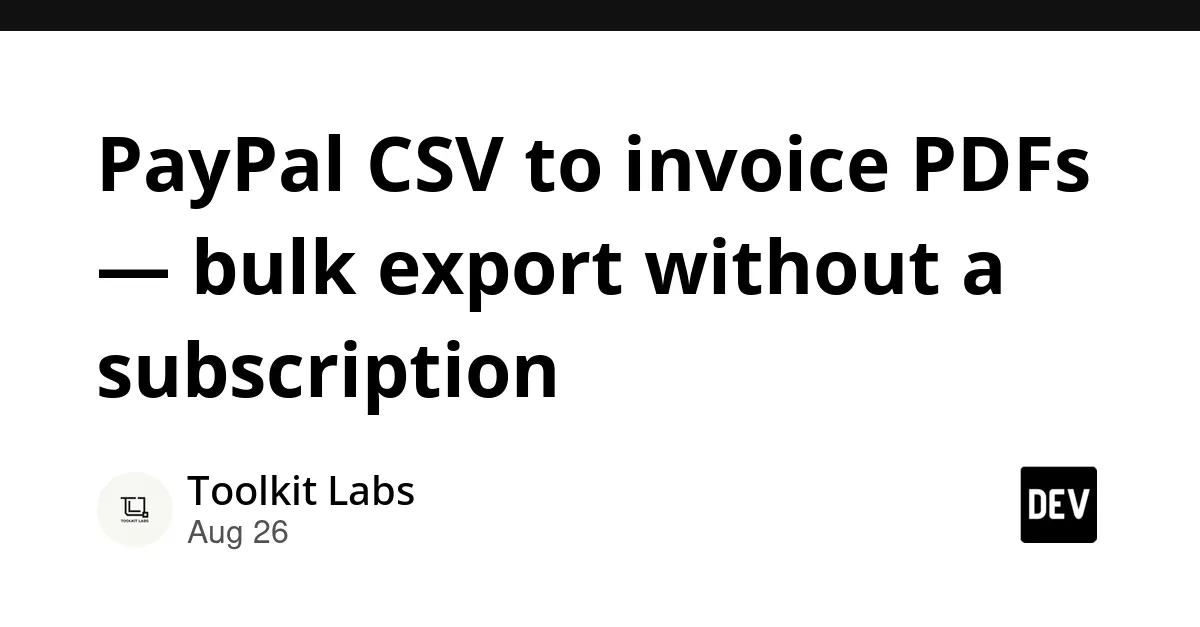Bulk PayPal CSV to Invoice PDF Converter CLI Tool