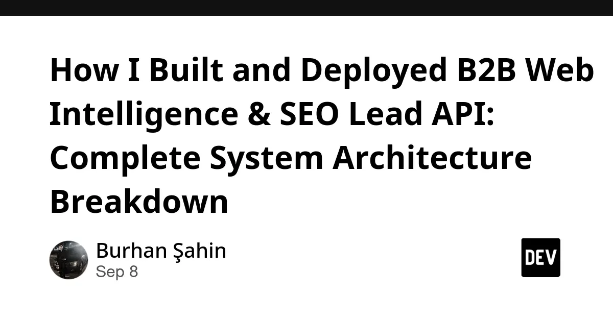 B2B Web Intelligence & SEO Lead API Development