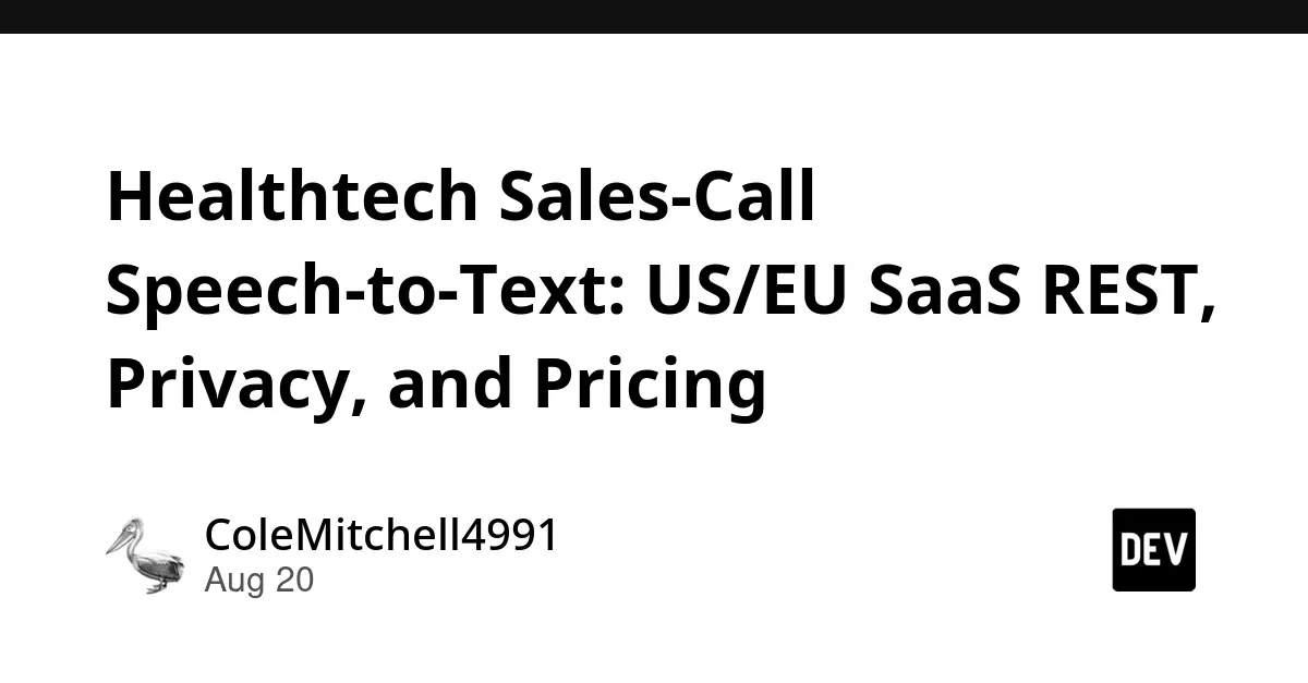 Healthtech SaaS: Speech-to-Text for CRM Automation from Sales Calls